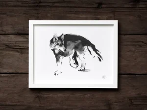 Teemu Ju00e4rvi Illustrations Poster Und Pinnwände^Teemu Järvi Illustrations Poster Wolf, 70 x 50 cm