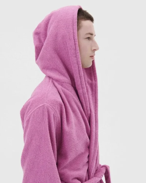 Tekla Badezimmertextilien^Bademantel mit Kapuze, Magenta
