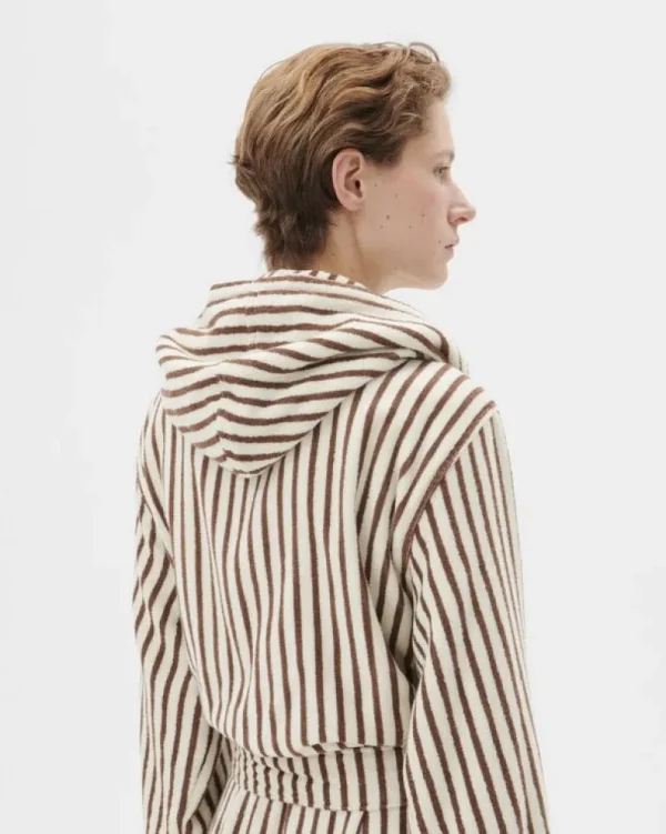 Tekla Badezimmertextilien^Bademantel mit Kapuze, Kodiak Stripes