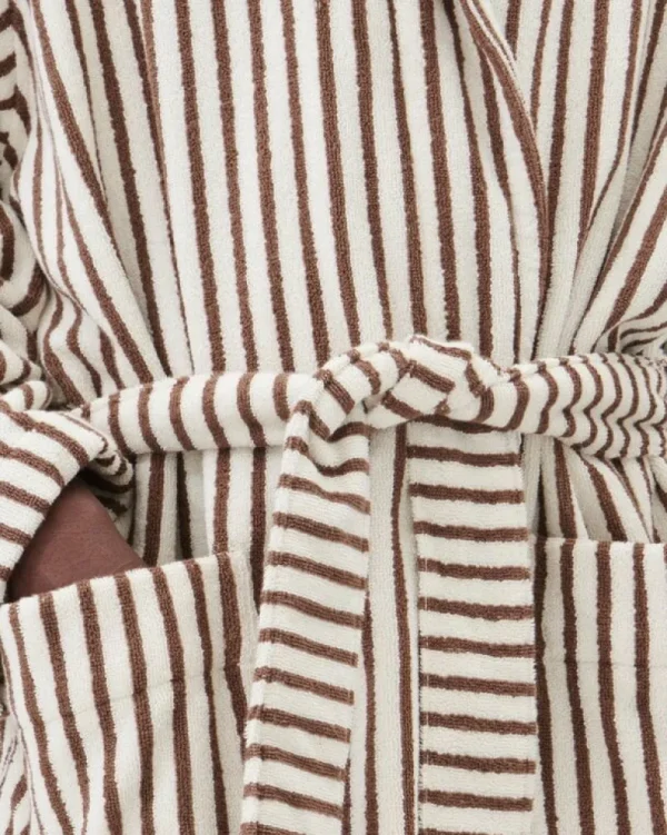 Tekla Badezimmertextilien^Bademantel mit Kapuze, Kodiak Stripes