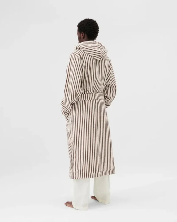Tekla Badezimmertextilien^Bademantel mit Kapuze, Kodiak Stripes