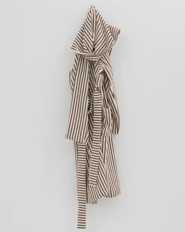 Tekla Badezimmertextilien^Bademantel mit Kapuze, Kodiak Stripes