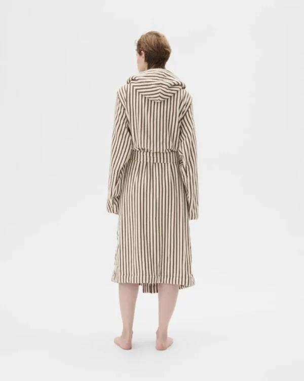 Tekla Badezimmertextilien^Bademantel mit Kapuze, Kodiak Stripes