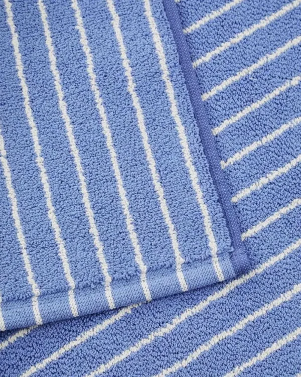 Tekla Badezimmertextilien^Badematte, 70 x 50 cm, Clear Blue Stripes