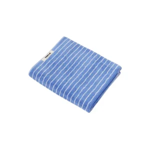 Tekla Badezimmertextilien^Gästehandtuch, clear blue stripes