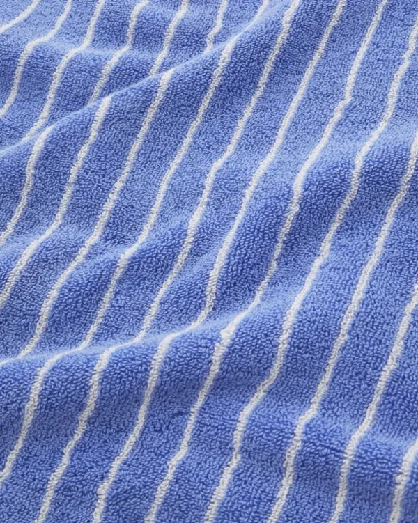 Tekla Badezimmertextilien^Gästehandtuch, clear blue stripes
