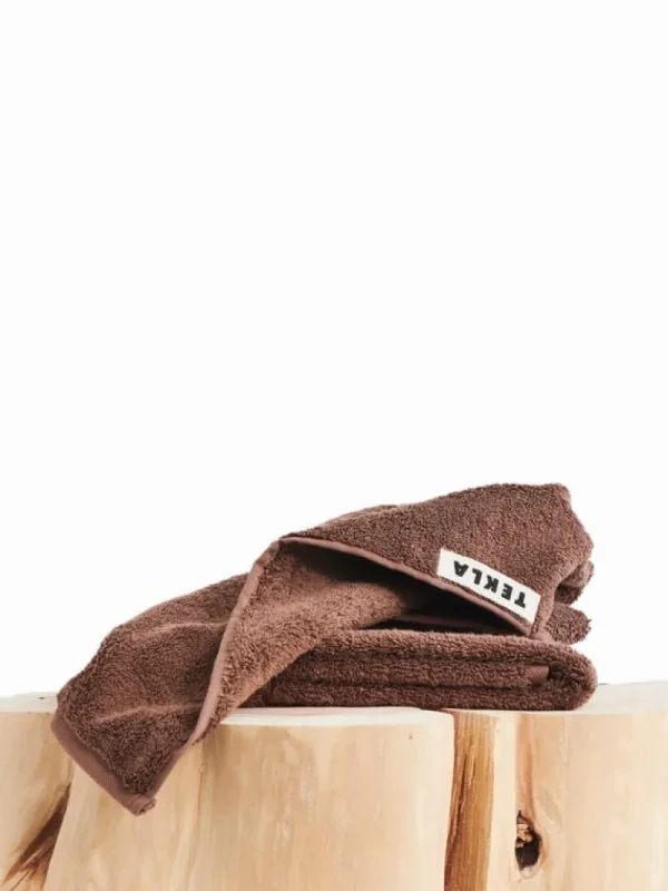 Tekla Badezimmertextilien^Gästehandtuch, kodiak brown