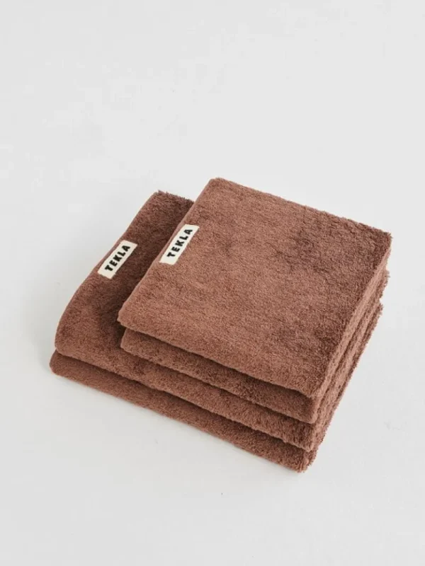 Tekla Badezimmertextilien^Gästehandtuch, kodiak brown