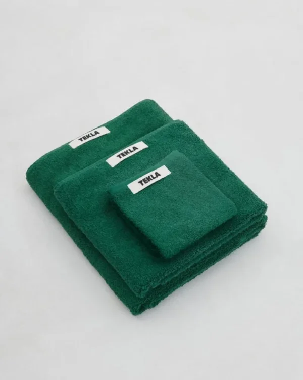 Tekla Badezimmertextilien^Gästetuch, teal green