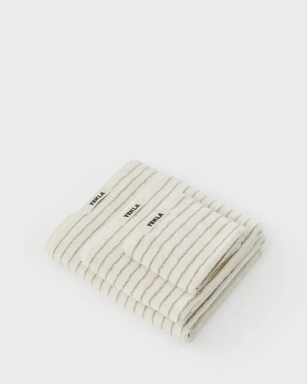 Tekla Badezimmertextilien^Handtuch, sienna stripes