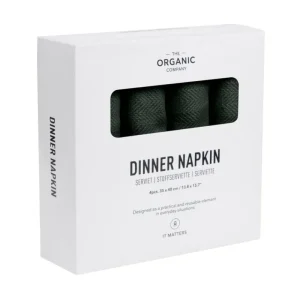 The Organic Company Tischwäsche | Tischwäsche^Dinner Serviette, 4 Stück, Dunkelgrün
