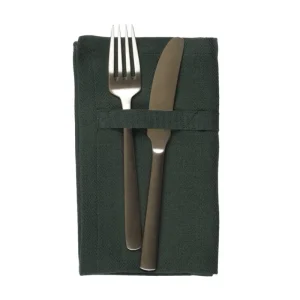 The Organic Company Tischwäsche | Tischwäsche^Dinner Serviette, 4 Stück, Dunkelgrün
