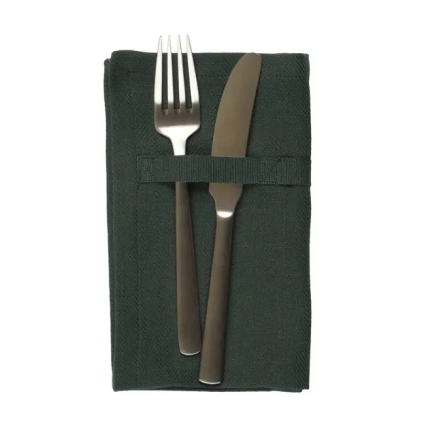 The Organic Company Tischwäsche | Tischwäsche^Dinner Serviette, 4 Stück, Dunkelgrün