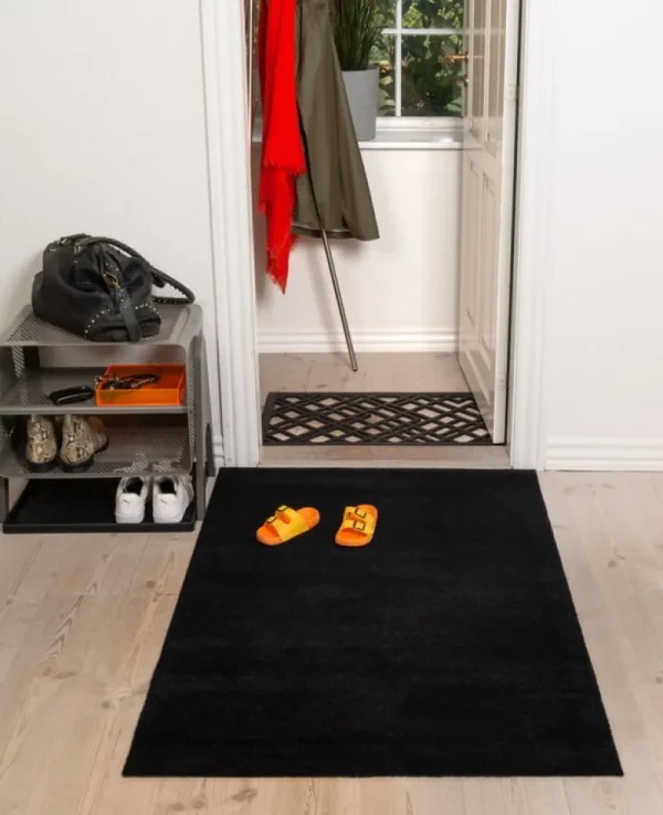 Tica Copenhagen Teppiche Und Läufer^Einfarbiger Uni Teppich, 90 x 130 cm, Schwarz