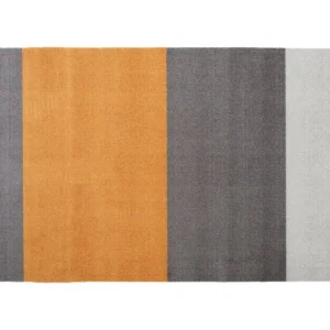 Tica Copenhagen Teppiche Und Läufer^Stripes Matte, 90 x 130 cm, Grau - Senfgelb