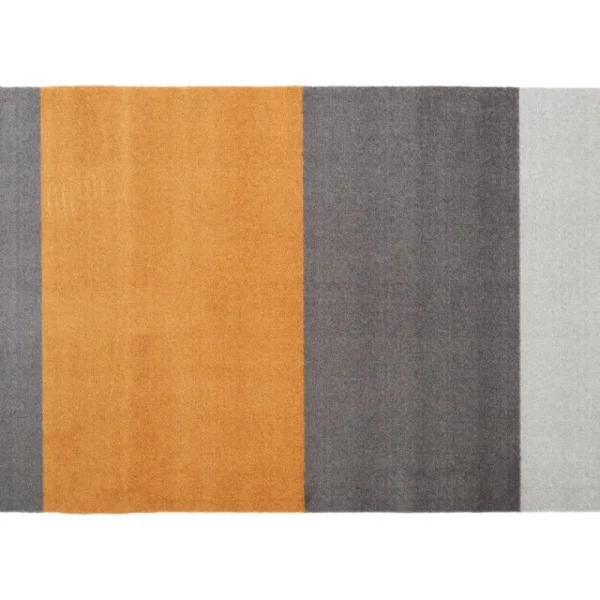 Tica Copenhagen Teppiche Und Läufer^Stripes Matte, 90 x 130 cm, Grau - Senfgelb