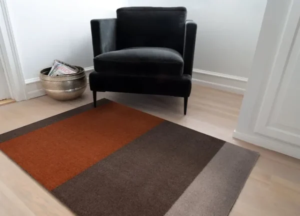 Tica Copenhagen Teppiche Und Läufer^Stripes Teppich, 90 x 130 cm, Braun - Terrakotta