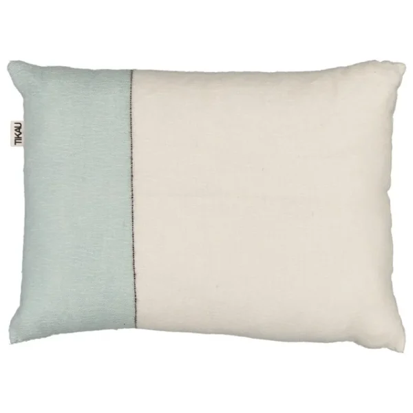 Finnish Design Shop Kissen^Tikau Block Kissen, 45 x 60 cm, Blau - schwarze Streifen