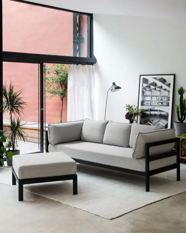 TIPTOE Sofas Und Liegen-Easy Ottomane, Graphitschwarz - Heidegrau