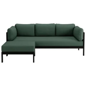 TIPTOE Sofas Und Liegen-Easy Ottomane, Graphitschwarz - Waldgrün