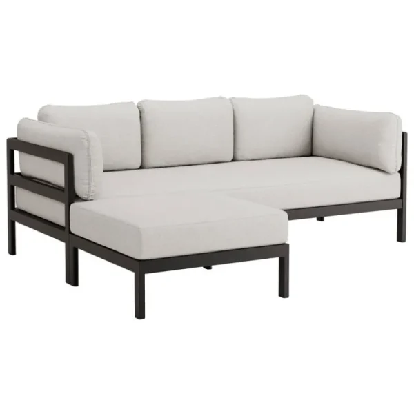 TIPTOE Sofas Und Liegen-Easy Ottomane, Graphitschwarz - Heidegrau