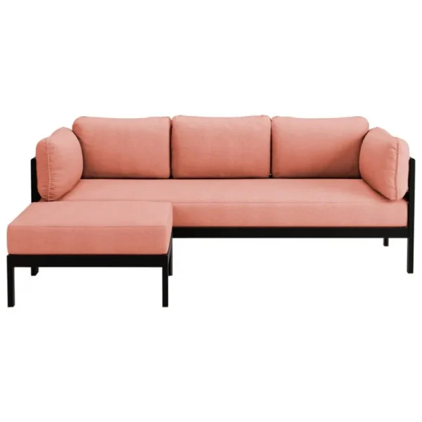 Audo Copenhagen Sofas Und Liegen-TIPTOE Easy Ottomane, Graphitschwarz - Vintage-Rosa