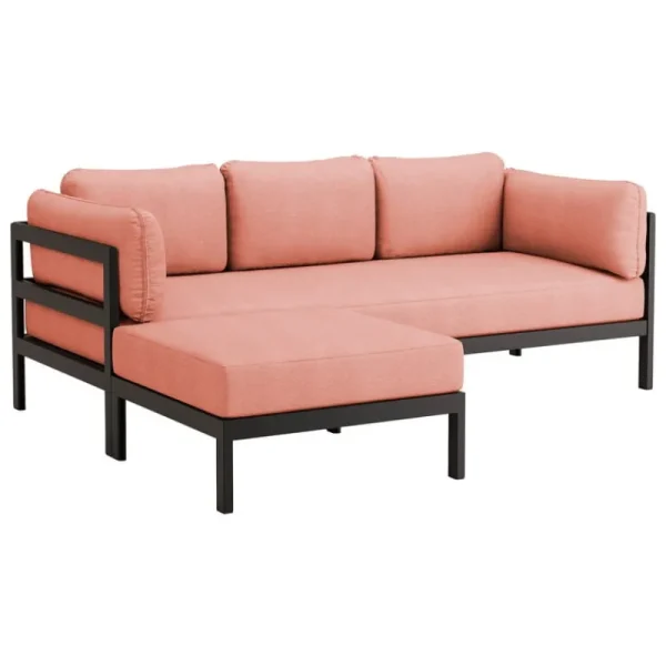 Audo Copenhagen Sofas Und Liegen-TIPTOE Easy Ottomane, Graphitschwarz - Vintage-Rosa