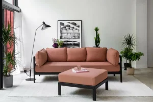 TIPTOE Sofas Und Liegen-Easy 3-Sitzer-Sofa, Graphitschwarz - Vintage-Rosa