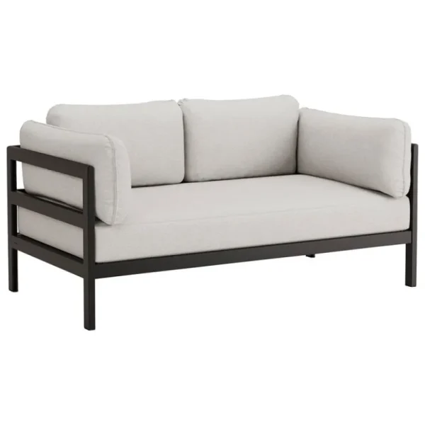 HAY Sofas Und Liegen-TIPTOE Easy 2-Sitzer-Sofa, Graphitschwarz - Heidegrau