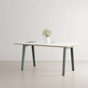 Muuto Tische-TIPTOE New Modern Tisch, 160 x 95 cm, Laminat weiß - Eukalyptusgrau