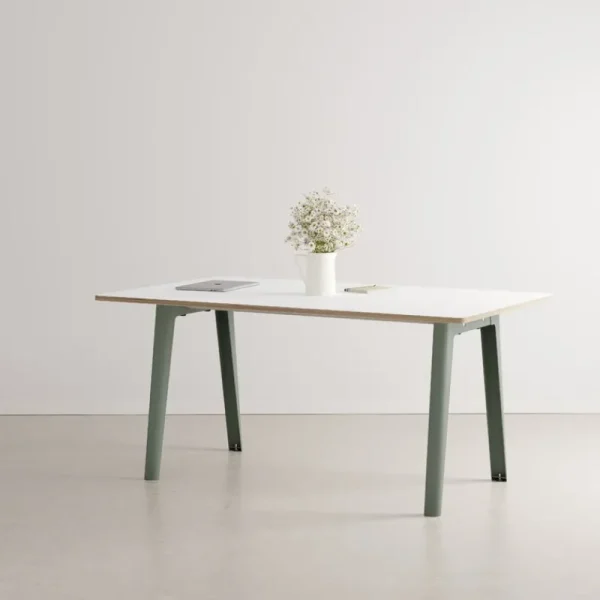 Muuto Tische-TIPTOE New Modern Tisch, 160 x 95 cm, Laminat weiß - Eukalyptusgrau