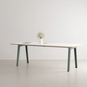 HAY Tische-TIPTOE New Modern Tisch, 220 x 95 cm, weißes Laminat - Eukalyptusgrau