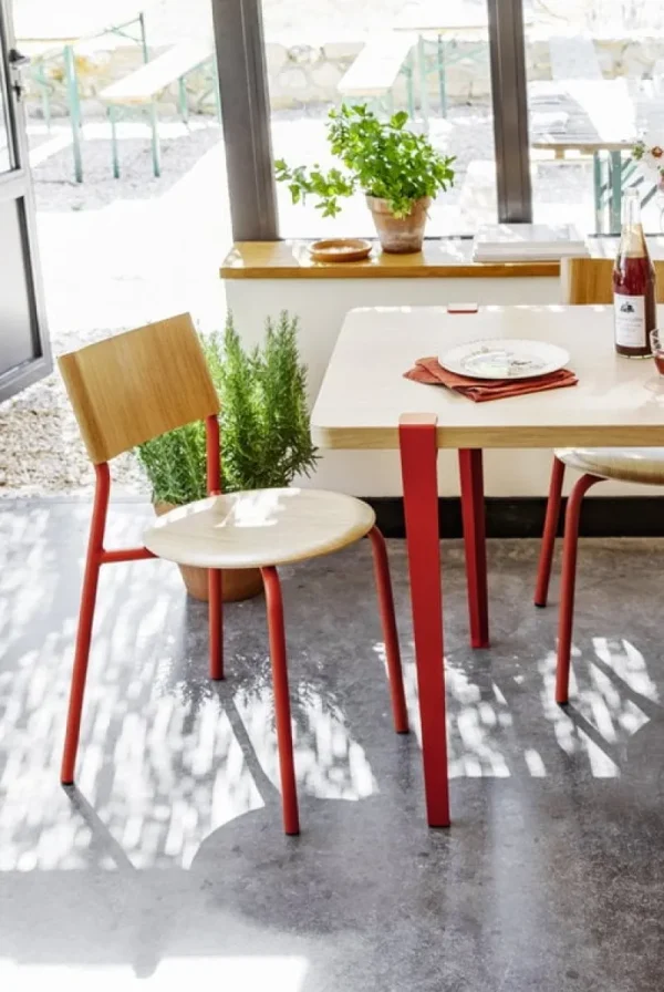 TIPTOE Schreibtische Und Raumtrenner | Tische^Tisch und Schreibtischbein 75 cm, 1 Stück, Terrakottarot