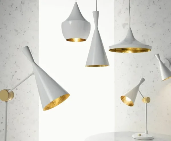 Santa & Cole Deckenleuchten-Tom Dixon Beat Tall LED-Pendelleuchte, Weiß