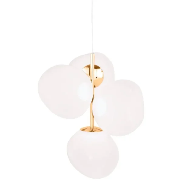 Secto Design Deckenleuchten-Tom Dixon Melt Chandelier Mini Pendelleuchte, LED, Opal - Gold