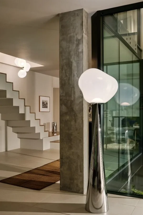 Tom Dixon Deckenleuchten-Melt Chandelier Mini Pendelleuchte, LED, Opal - Silber