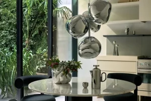 Bomma Deckenleuchten-Tom Dixon Melt Chandelier Mini Pendelleuchte, LED, silber