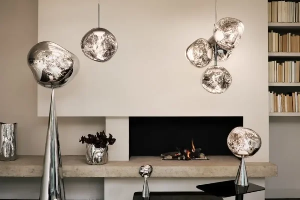 Bomma Deckenleuchten-Tom Dixon Melt Chandelier Mini Pendelleuchte, LED, silber