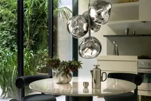 Bomma Deckenleuchten-Tom Dixon Melt Chandelier Mini Pendelleuchte, LED, silber