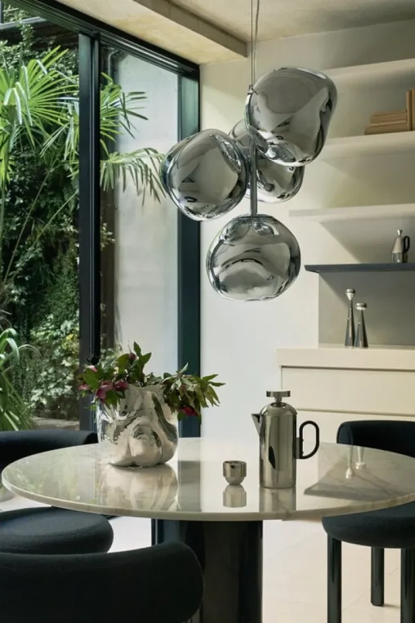 Bomma Deckenleuchten-Tom Dixon Melt Chandelier Mini Pendelleuchte, LED, silber