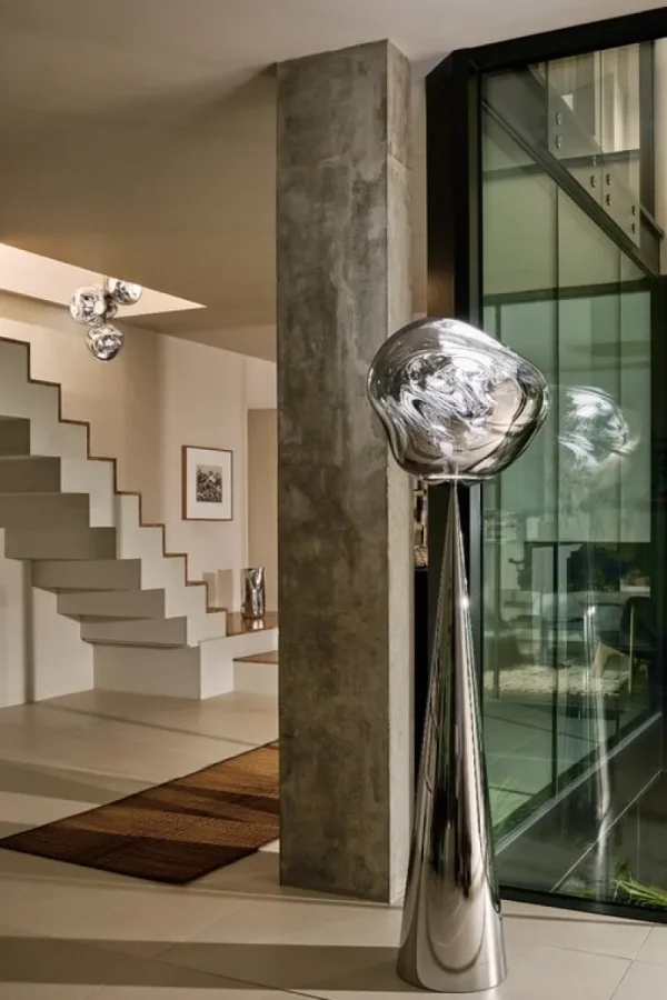 Bomma Deckenleuchten-Tom Dixon Melt Chandelier Mini Pendelleuchte, LED, silber