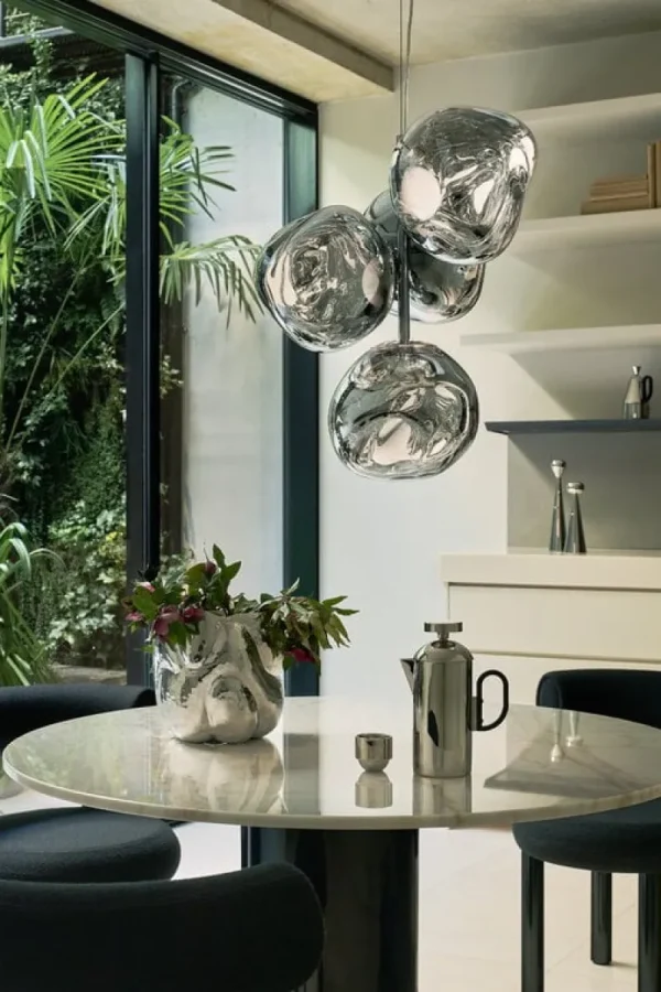 Bomma Deckenleuchten-Tom Dixon Melt Chandelier Mini Pendelleuchte, LED, silber