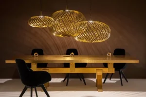 Nemo Lighting Deckenleuchten-Tom Dixon Spring LED-Pendelleuchte, mittelgroß, Messing