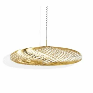 Louis Poulsen Deckenleuchten-Tom Dixon Spring LED-Pendelleuchte, groß, Messing