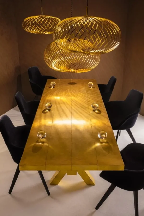 Nemo Lighting Deckenleuchten-Tom Dixon Spring LED-Pendelleuchte, mittelgroß, Messing
