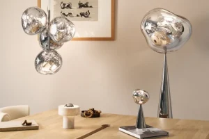 Artemide Tischlampen | Tragbare Lampen-Tom Dixon Stone tragbare LED-Tischleuchte, weißer Marmor - silber