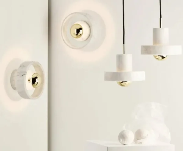 HAY Wandleuchten-Tom Dixon Stone Wandleuchte, Marmor weiß