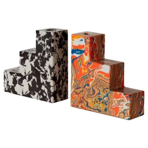 Tom Dixon Dekorationsgegenstände^Swirl Buchstützen, stufenförmig, 2er-Set, mehrfarbig