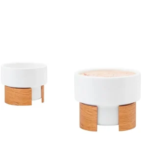 Tonfisk Design Geschirr^Cappuccinotasse Warm, 1,6 dl, 2er-Set, Weiß -Eiche