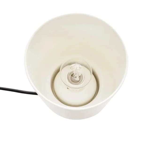 Flos Tischlampen-Tonfisk Design Ilta Tischleuchte, 18 cm, Weiß - Walnuss